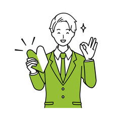 Illustration of businessman beginner OK.