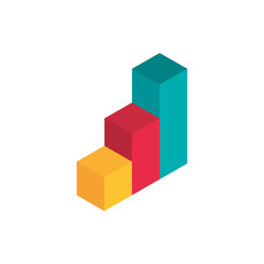 Obraz premium statistics diagram advertising commerce marketing icon isometric