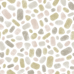 Abstract shapes on a white background. Hand painted seamless ornament.