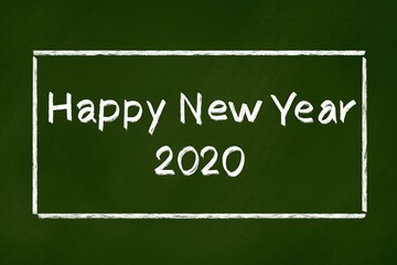 Obraz premium Happy new year 2020 on school chalkboard