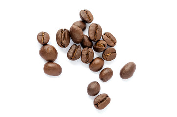 Naklejka premium Coffee beans. Isolated on a white background.