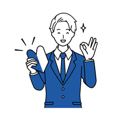 Illustration of businessman beginner OK.