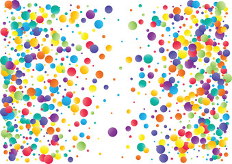 Festive color round confetti background. Abstract frame confetti texture for holiday, postcard, poster, website, carnivals, birthday and children's parties. Cover confetti mock-up. Wedding card layout