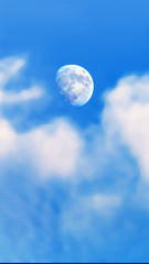 Close up to the half-moon