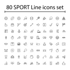 SPORT vs FITNESS line thin icons set. Vector illustrations collection EPS10.
