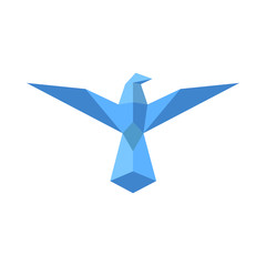 Bird logo origami styled. origami bird. 