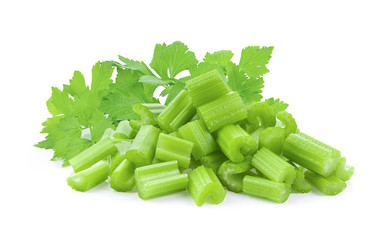 Fresh celery isolated on white background.