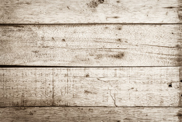 Naklejka premium Old Wood plank brown texture for decoration background. Wooden wall all antique cracking furniture painted weathered vintage peeling wallpaper. Front view of vintage aged white color wood stripe.