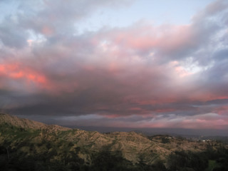sunset in mountains