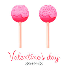 Valentine's day chocolate, strawberry candy set, vector illustration design.