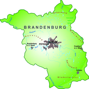 Map of Brandenburg - Deutschland Germany