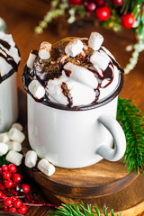 Christmas hot drinks in a mug.
