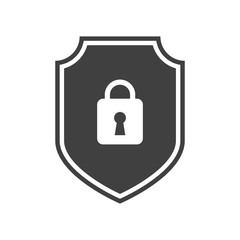 Shield and lock icon template. Security symbol. Protection concept