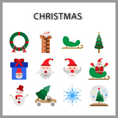 Christmas icon set  isolated on white background for web design