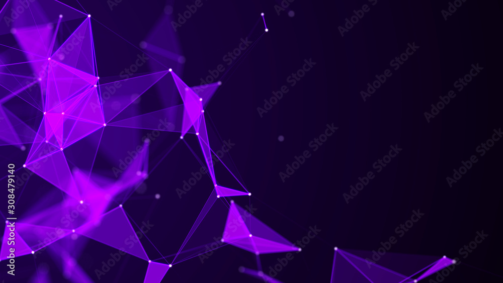 Aufkleber Abstract connection dots. Technology background. Network connection structure. Plexus effect. 3d