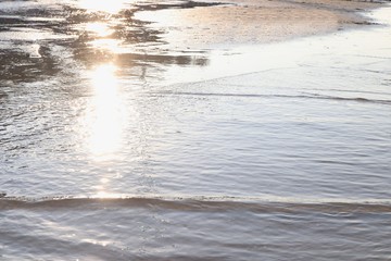 sunlight on the morning beach