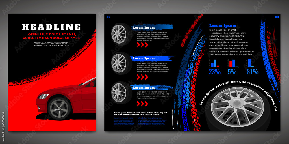 Canvas Prints vector automotive brochure template