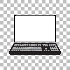 Laptop with a blank screen with a white background. mock-up template design, vector illustration elements.