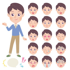 男性　表情　セット