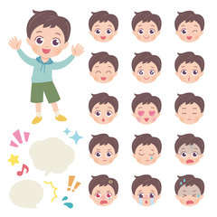 男の子　表情　セット