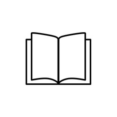 Book icon opening black and white vector illustration