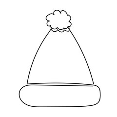  santa hat one line art