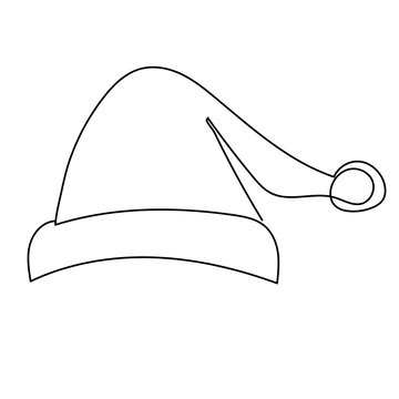 recommend clip art:  isolated, santa hat one line art