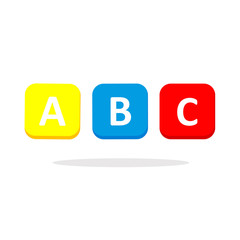 ABC icon on a rectangular box arranged in vector	