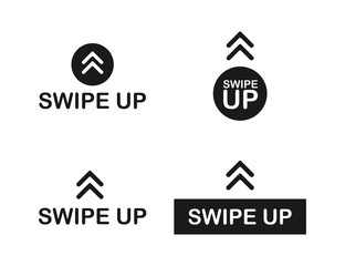 Swipe up icon set isolated on background for stories design. Vector stock illustration