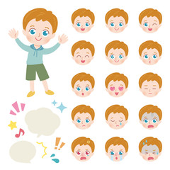外国人男の子　表情　セット