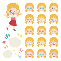 外国人女の子　表情　セット