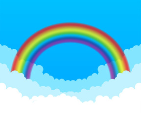 Rainbow. Clouds and rainbow. Vector stock illustration.