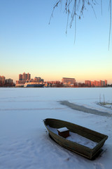 boat in the snow
