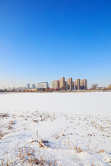Fototapeta premium City snow scenery in northern China