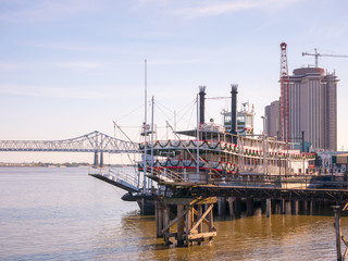 New Orleans paddle steamer in Mississippi river in New Orleans, Lousiana
