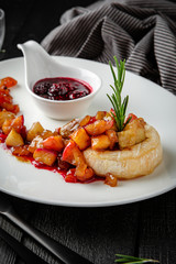 Restaurant menu. Background black boards.