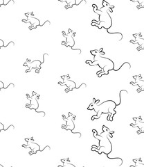 Rat Icon Seamless Pattern, Animal Icon