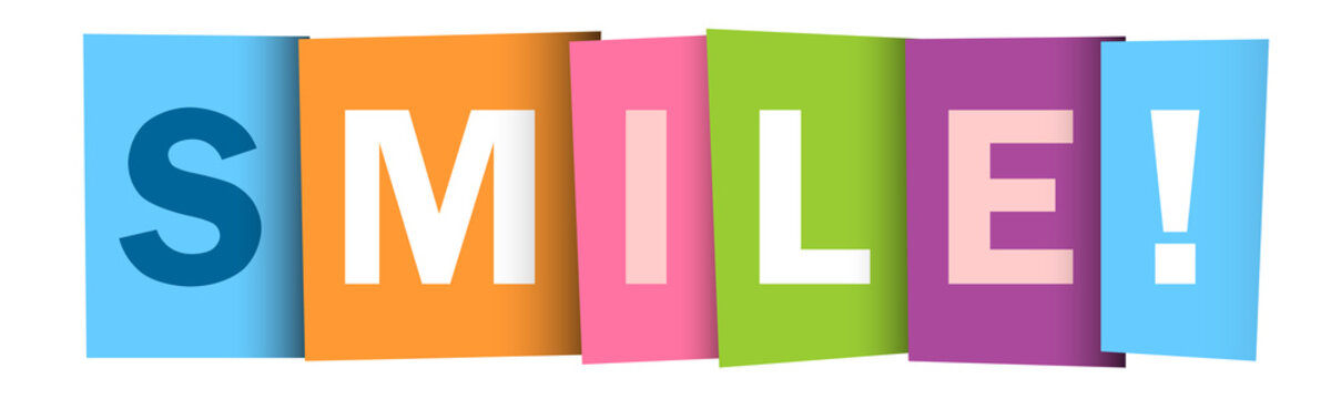 SMILE! colorful vector typography banner
