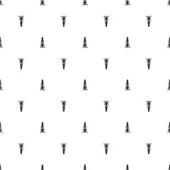 Seamless pattern with christmas trees. Print for design. Black and white illustration