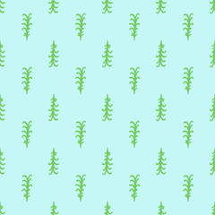 Seamless pattern with hand drawn christmas trees. Abstract wallpaper. Print for design