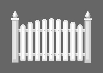 Illustration of white wooden fence.