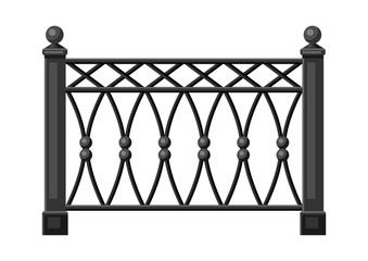 Illustration of metal forged fence.