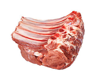 raw meat cutlet of beef ribs on a white background