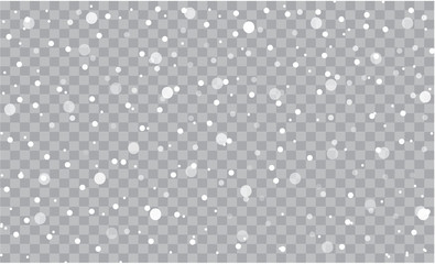 Seamless realistic falling snow or snowflakes. Isolated on transparent background - obrazy, fototapety, plakaty