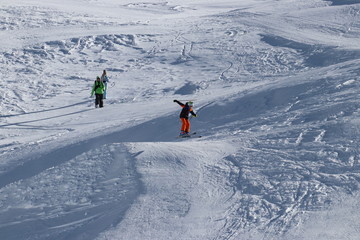 snowboarder on mountain slope