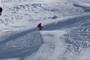 Naklejka na ściany i meble skier on slope