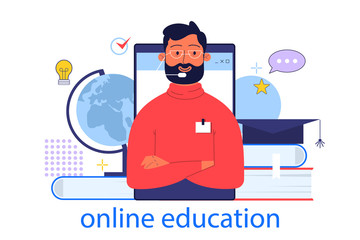 Online education concept. Idea of study remotely using internet.