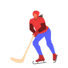Obraz premium Isolated vector illustration of female hockey team athlete