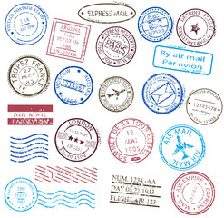 Different stamps frames. Set of vector Illustrations