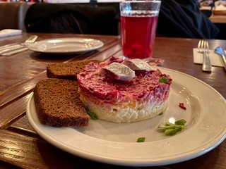 salad with herring and beetroot